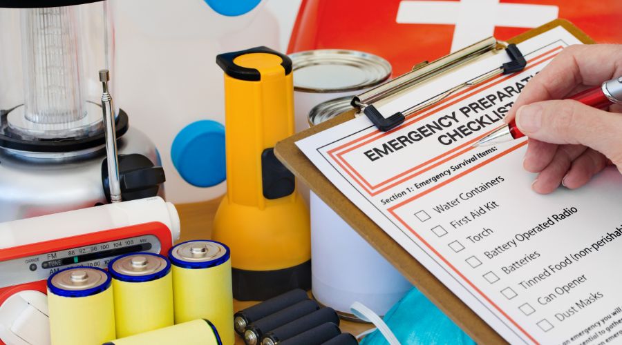 person reviewing their business's emergency preparedness checklist